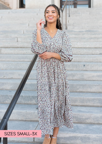 Delainey Burgundy Floral Dress