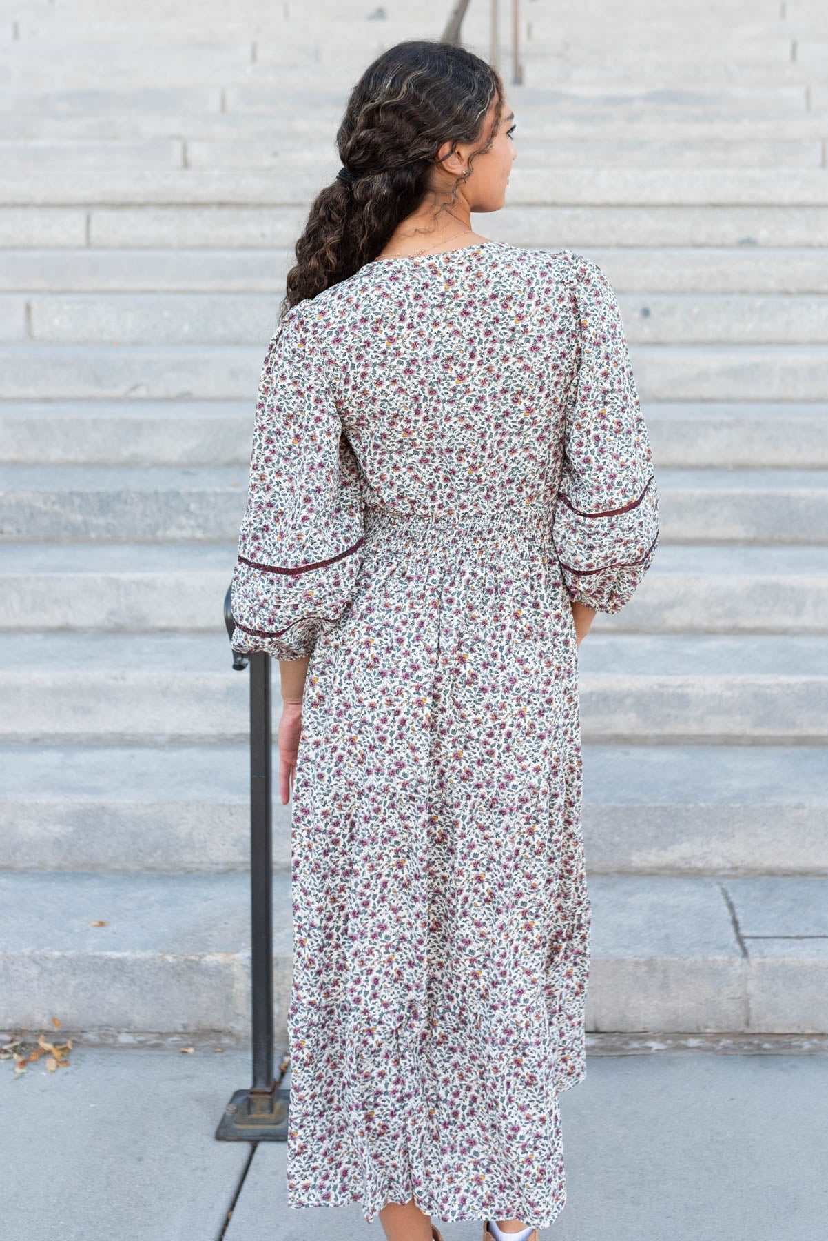 Delainey Burgundy Floral Dress