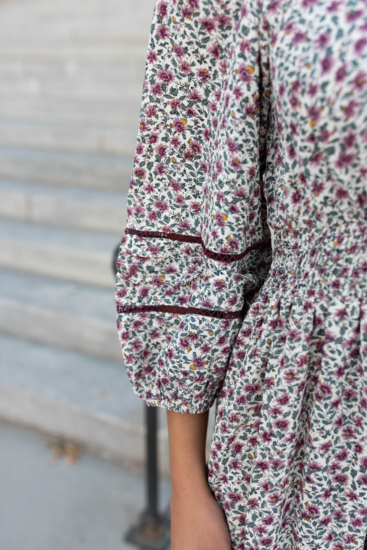 Delainey Burgundy Floral Dress
