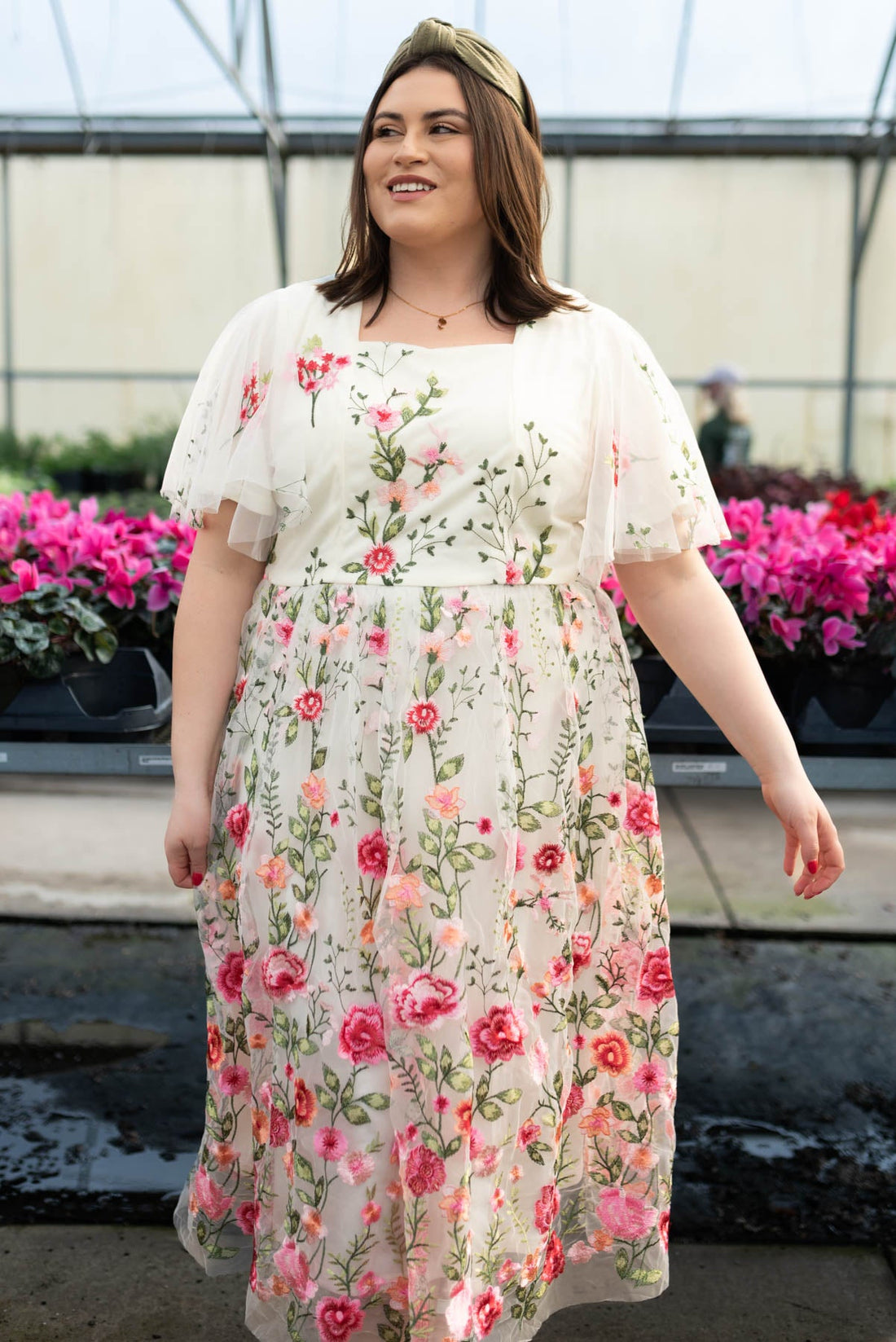Delancey Pink Embroidered Mesh Dress