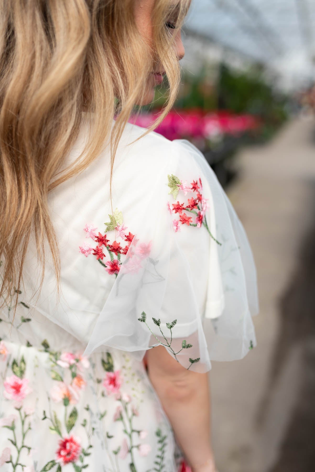 Delancey Pink Embroidered Mesh Dress