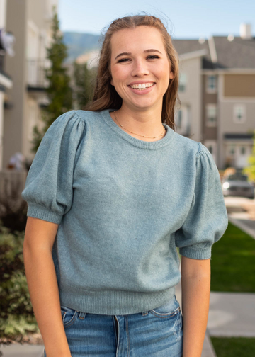 Delaney Blue Grey Top