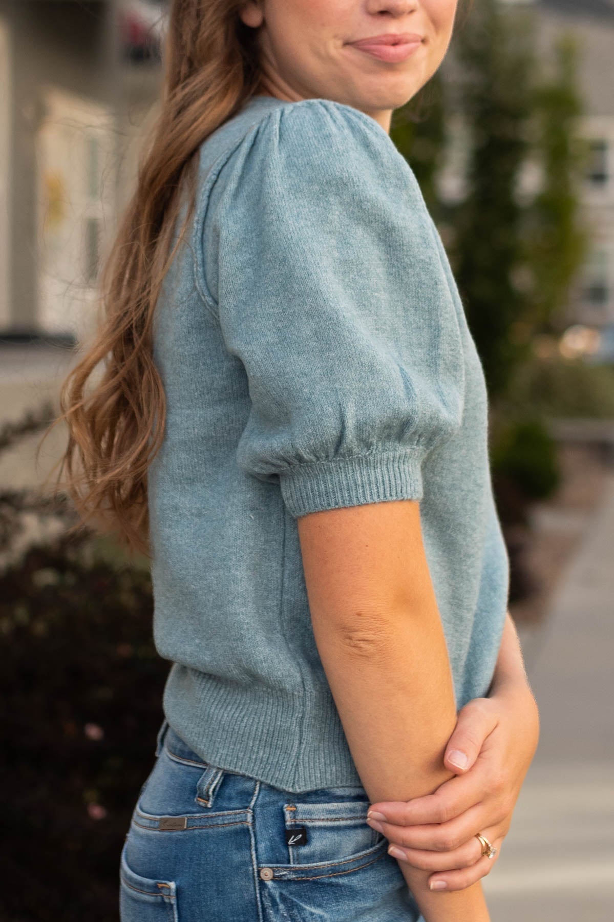 Delaney Blue Grey Top