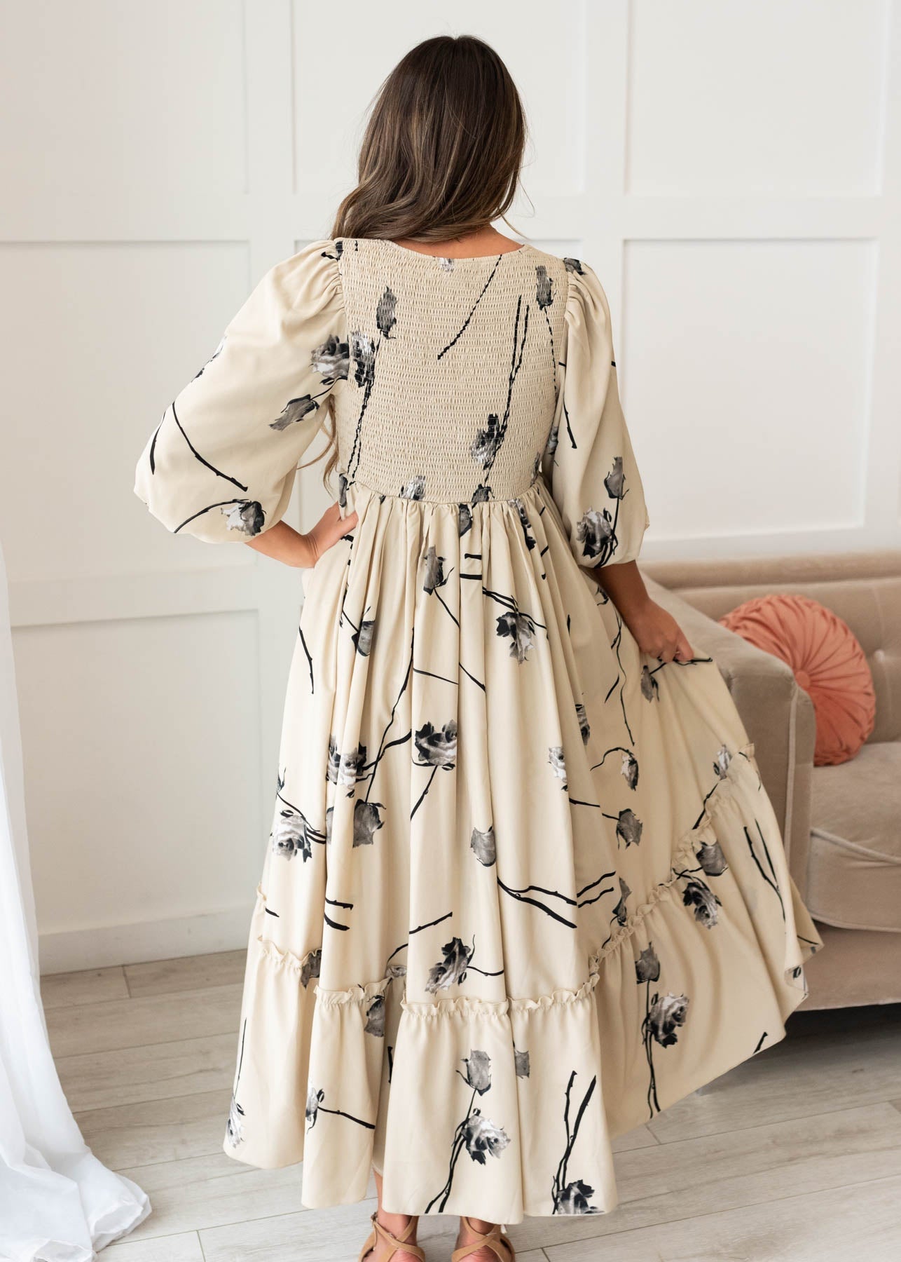 Destiny Beige Floral Dress