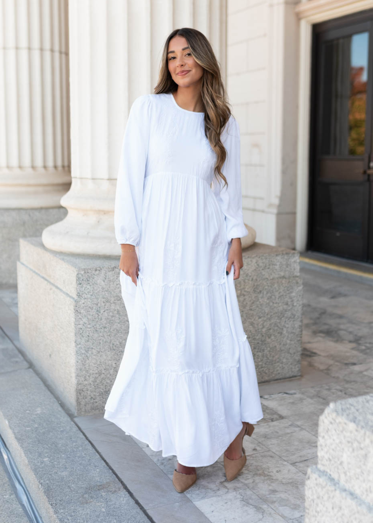 Diana White Embroidered Dress