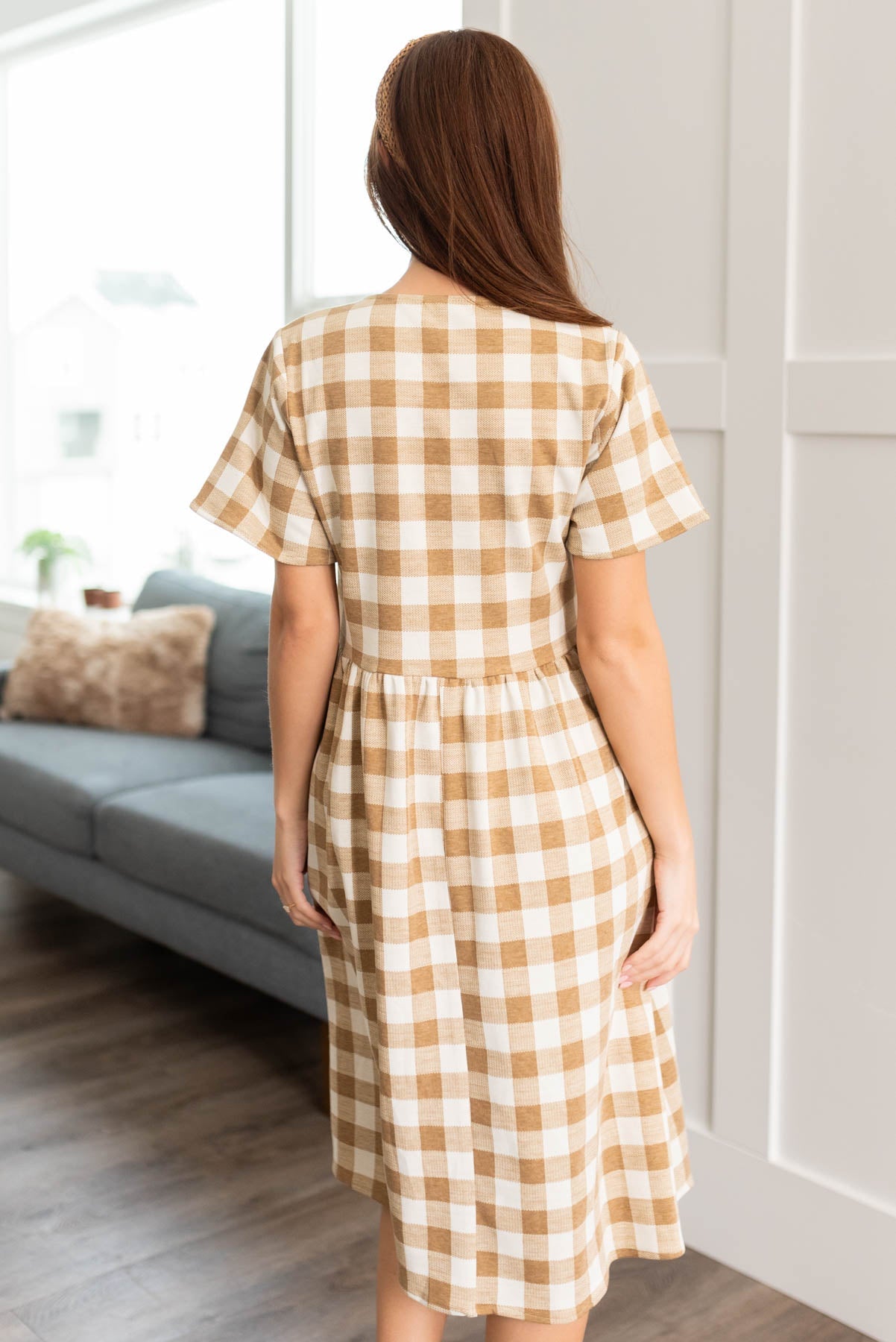 Diya Camel Button Down Dress