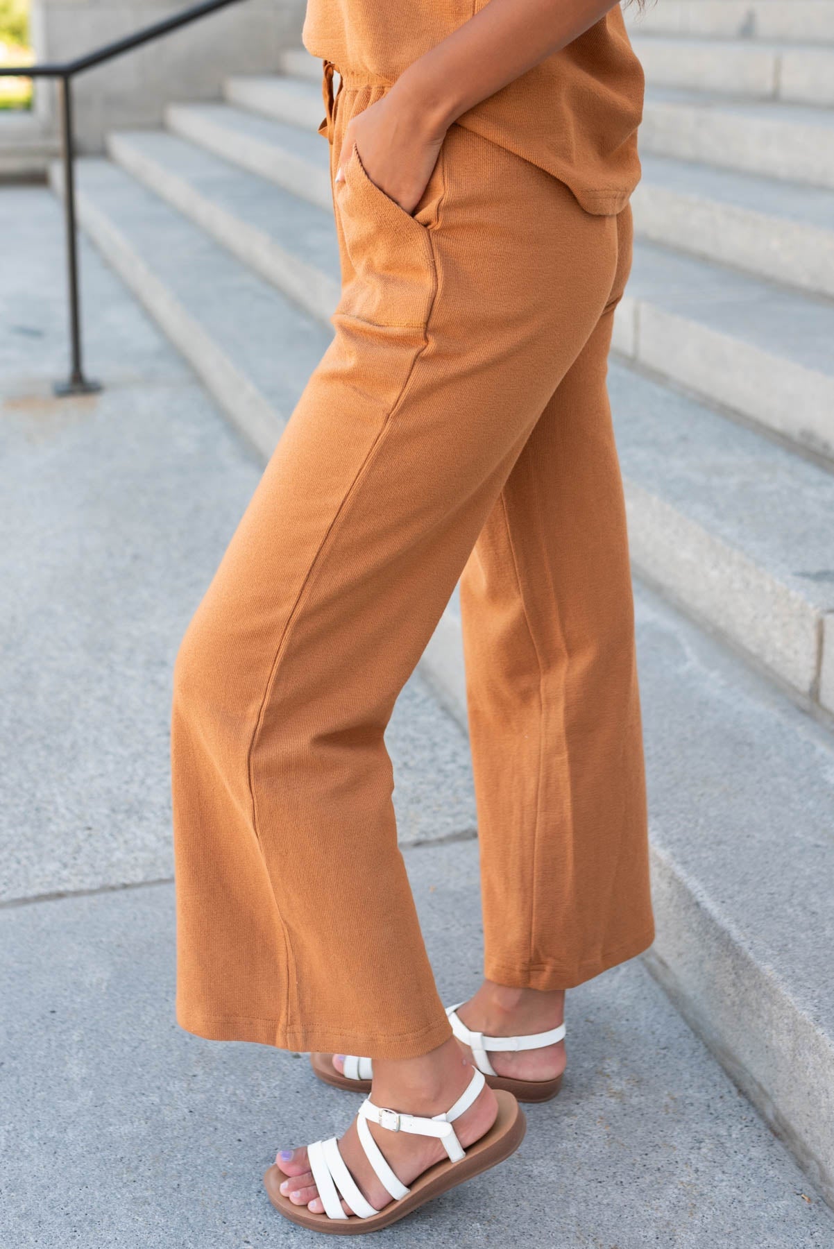 Donna Camel Wide Leg Pants