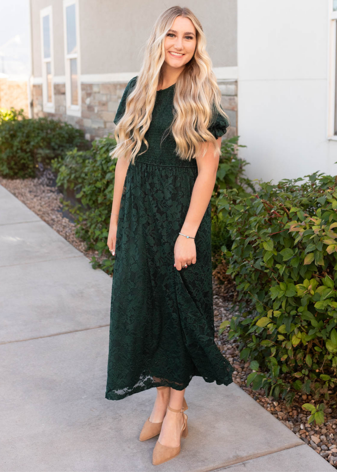 Dorothy Emerald Green Lace Dress