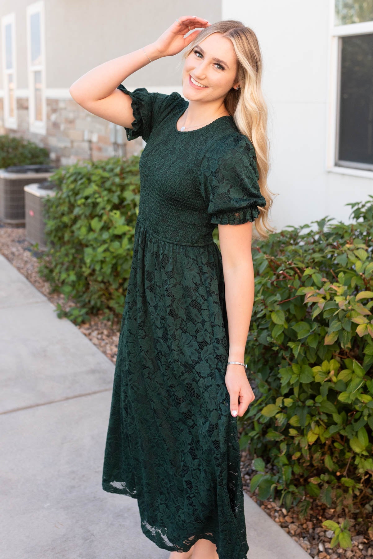 Dorothy Emerald Green Lace Dress