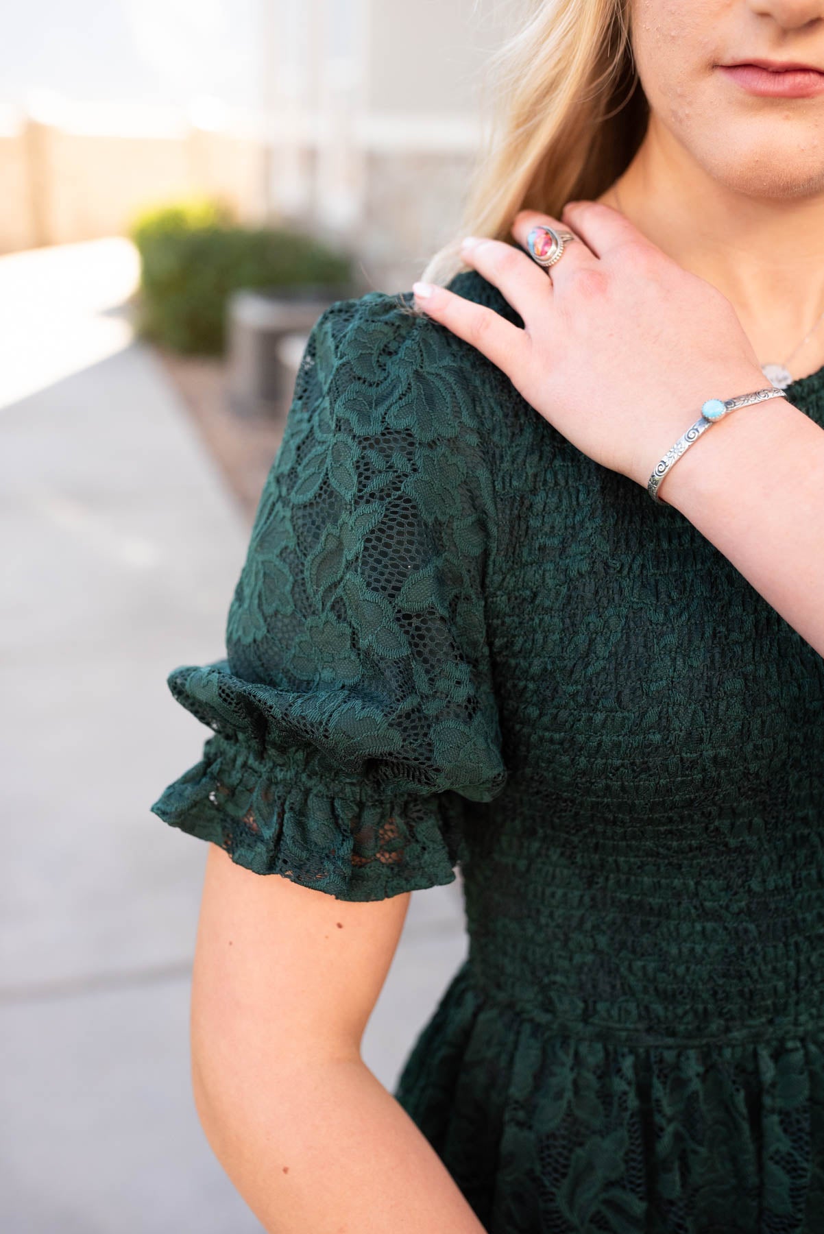 Dorothy Emerald Green Lace Dress