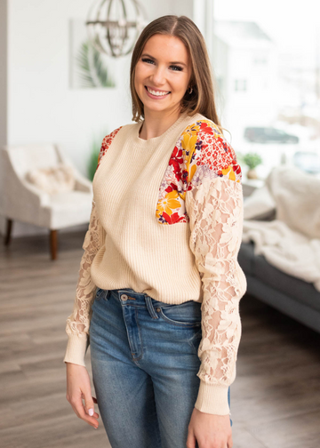 Edlynn Ivory Floral Sweater