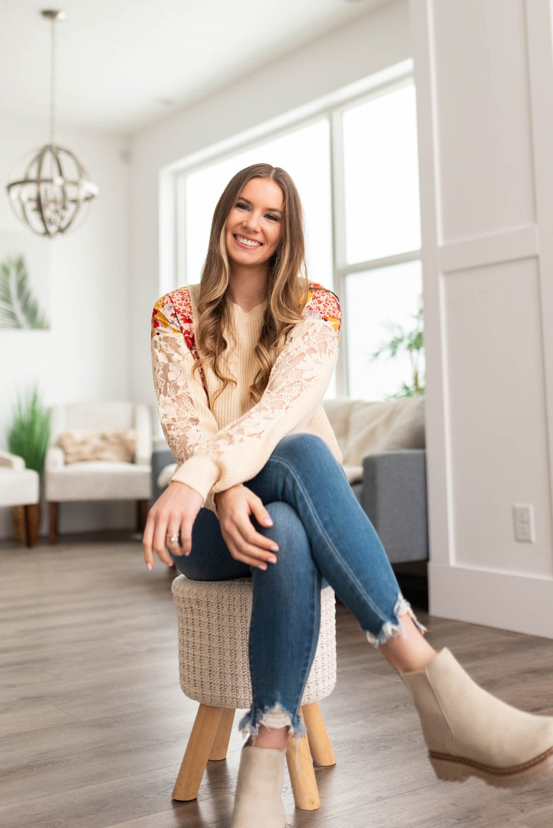 Edlynn Ivory Floral Sweater