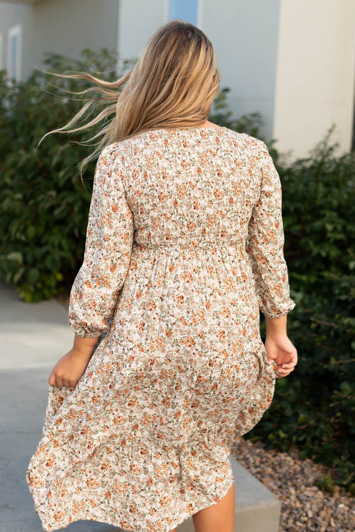 Eirian Taupe Floral Dress