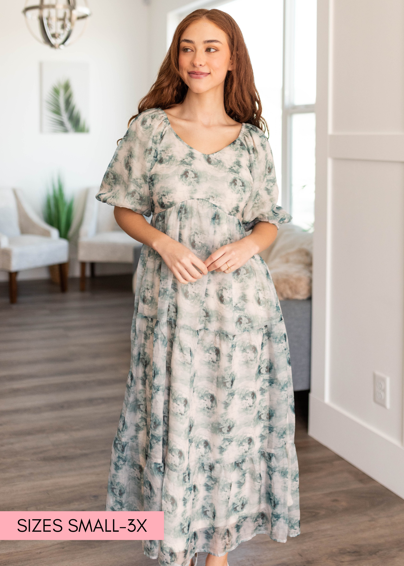 Elaina Green Floral Dress