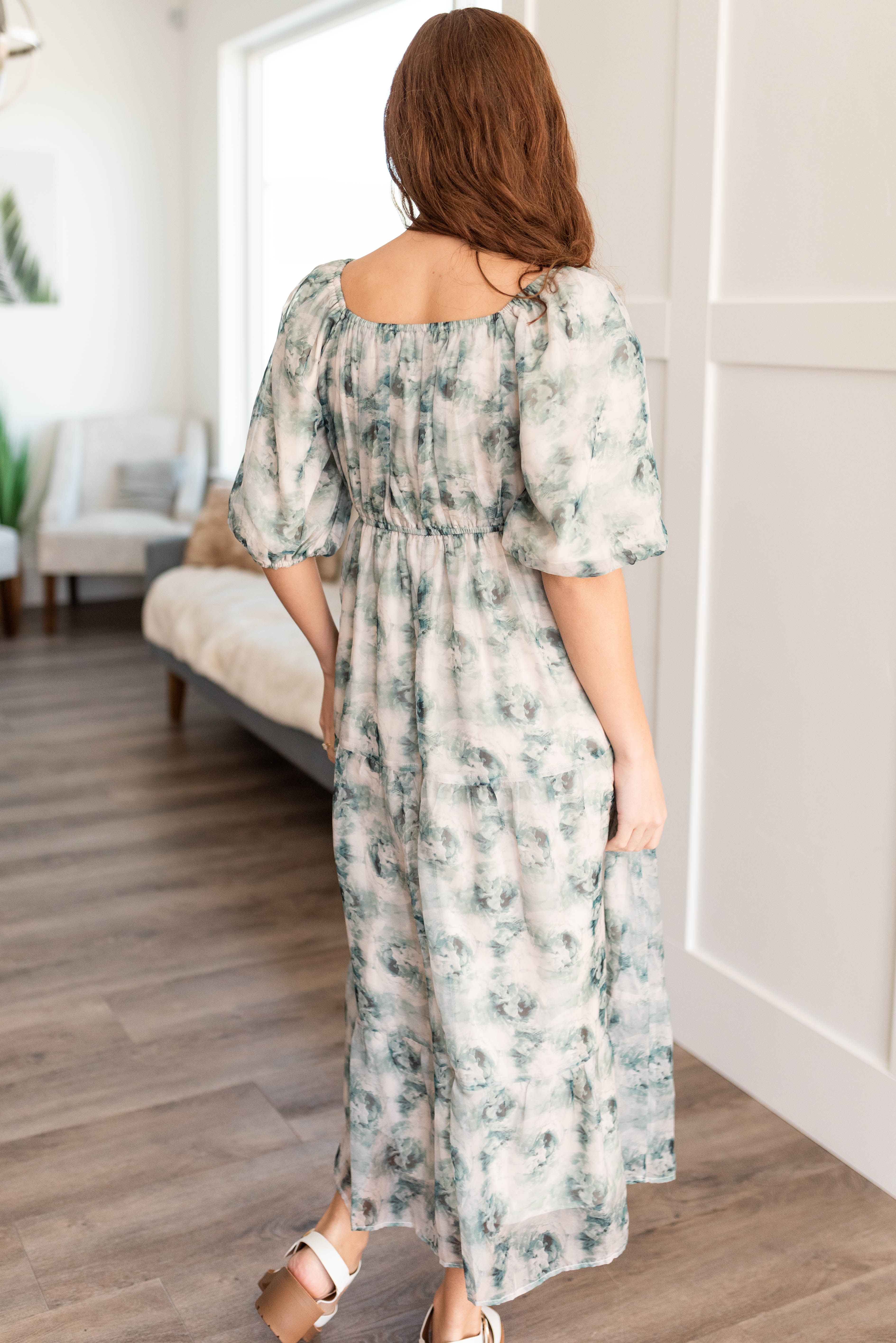 Elaina Green Floral Dress