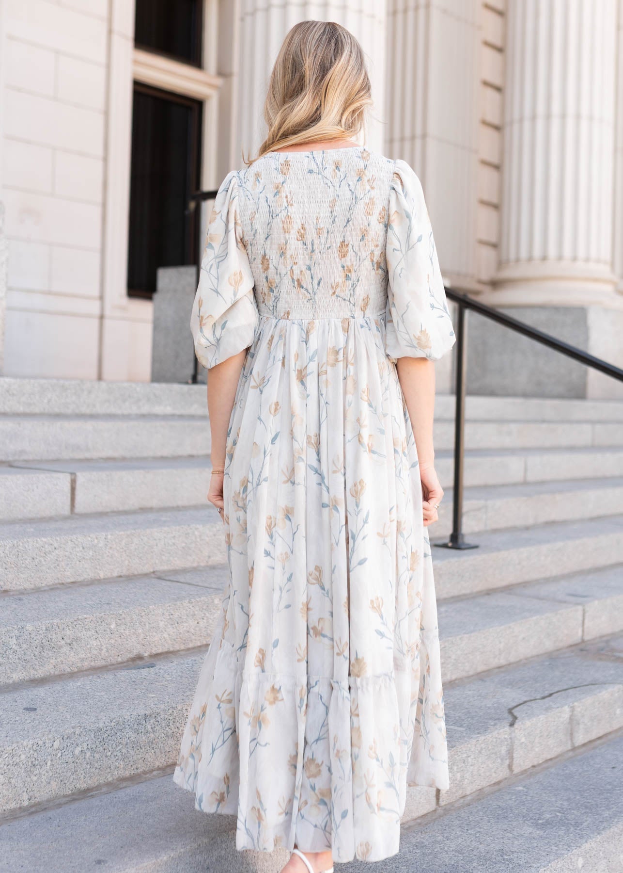 Elara Cream Flower Dress