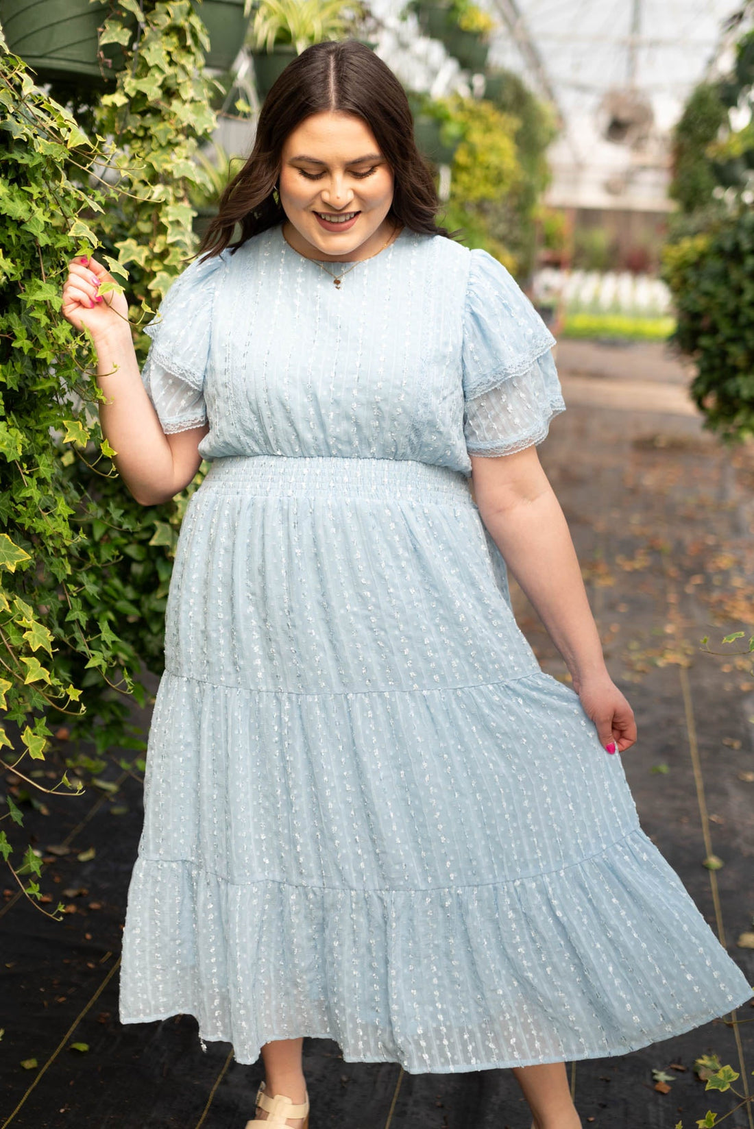 Elena Light Blue Lace Dress