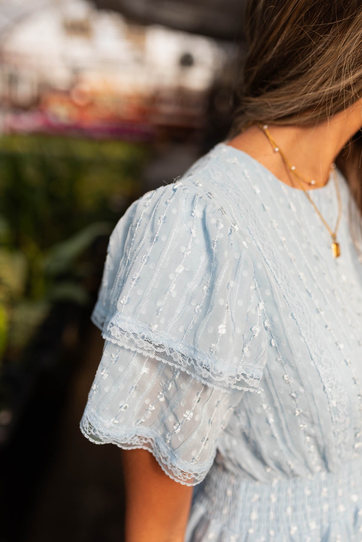 Elena Light Blue Lace Dress