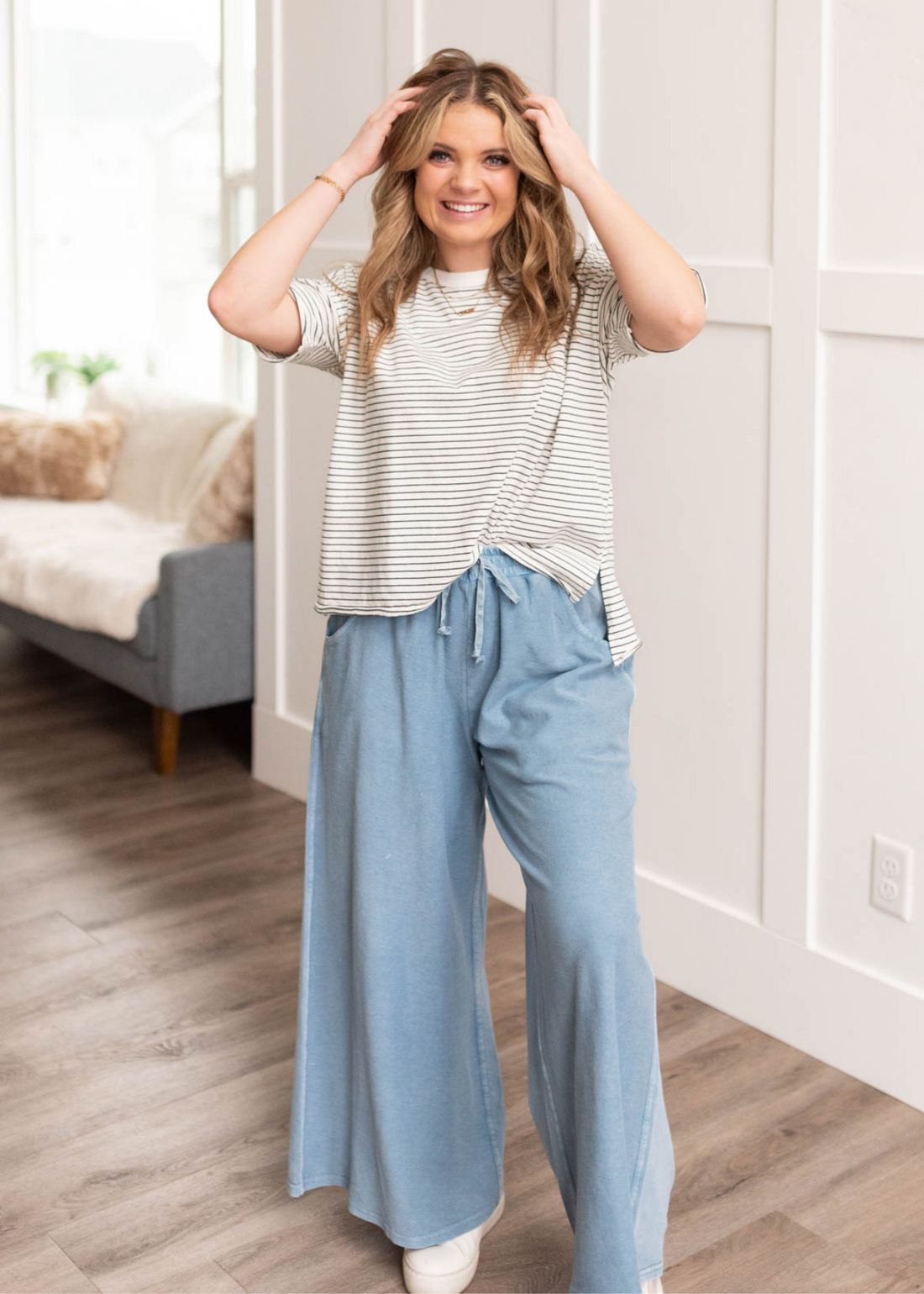 Elissa Charcoal Stripe Shirt