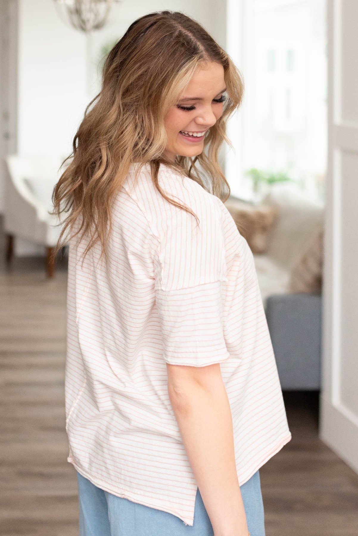 Elissa Pink Stripe Shirt