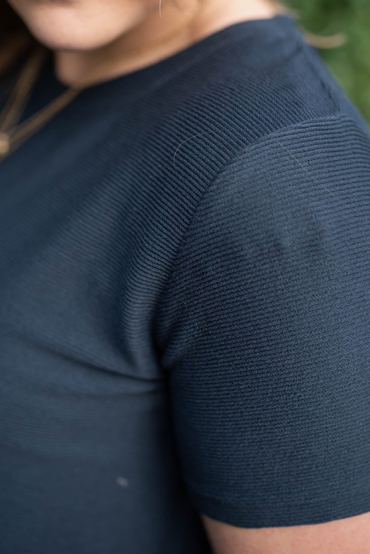 Elita Navy Textured Top