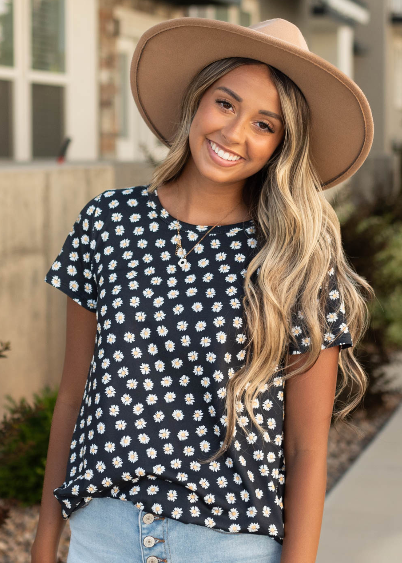 Elle Black Floral Top