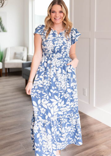 Ellen Blue Floral Dress
