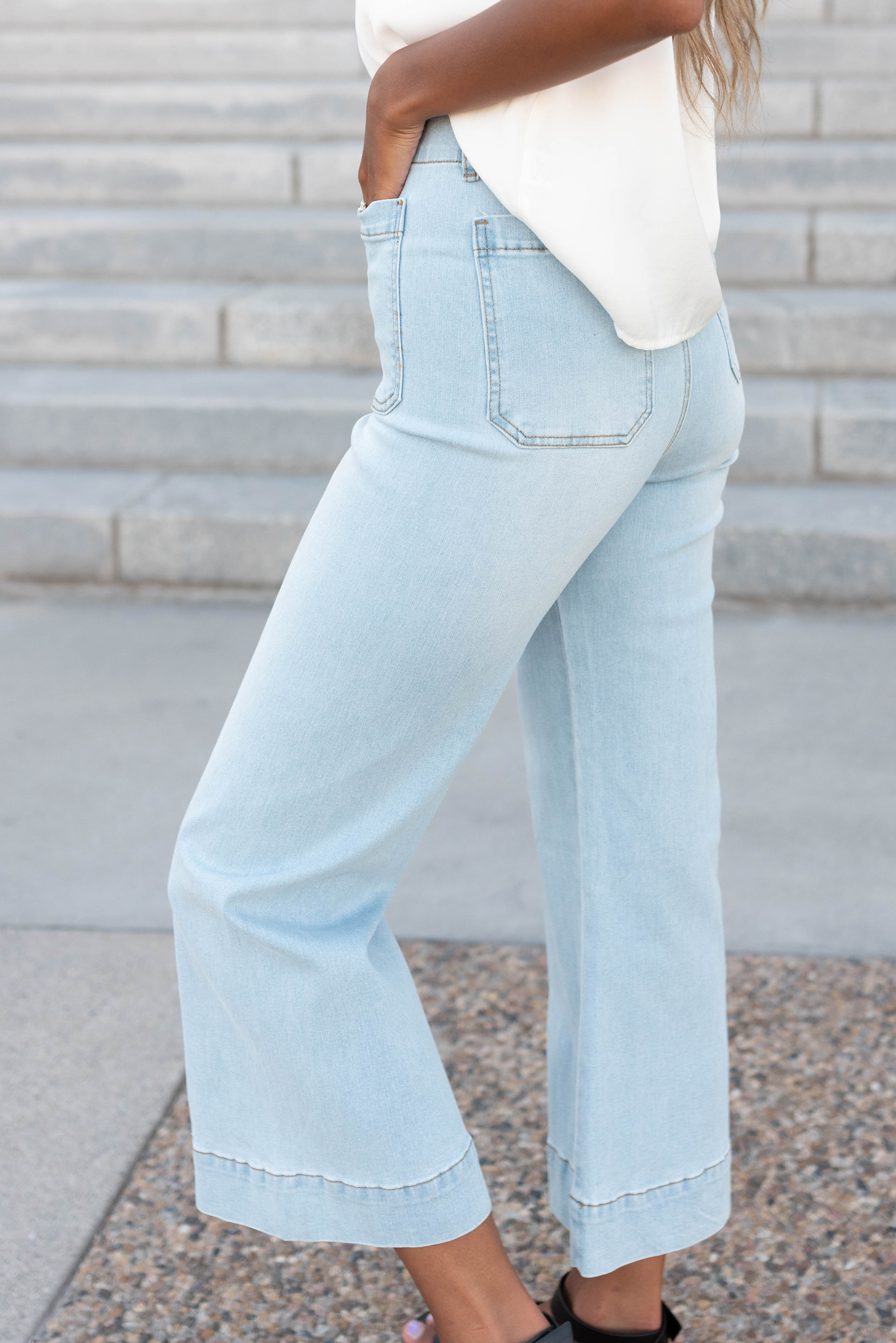 Elodie Light Denim Wide Leg Pants