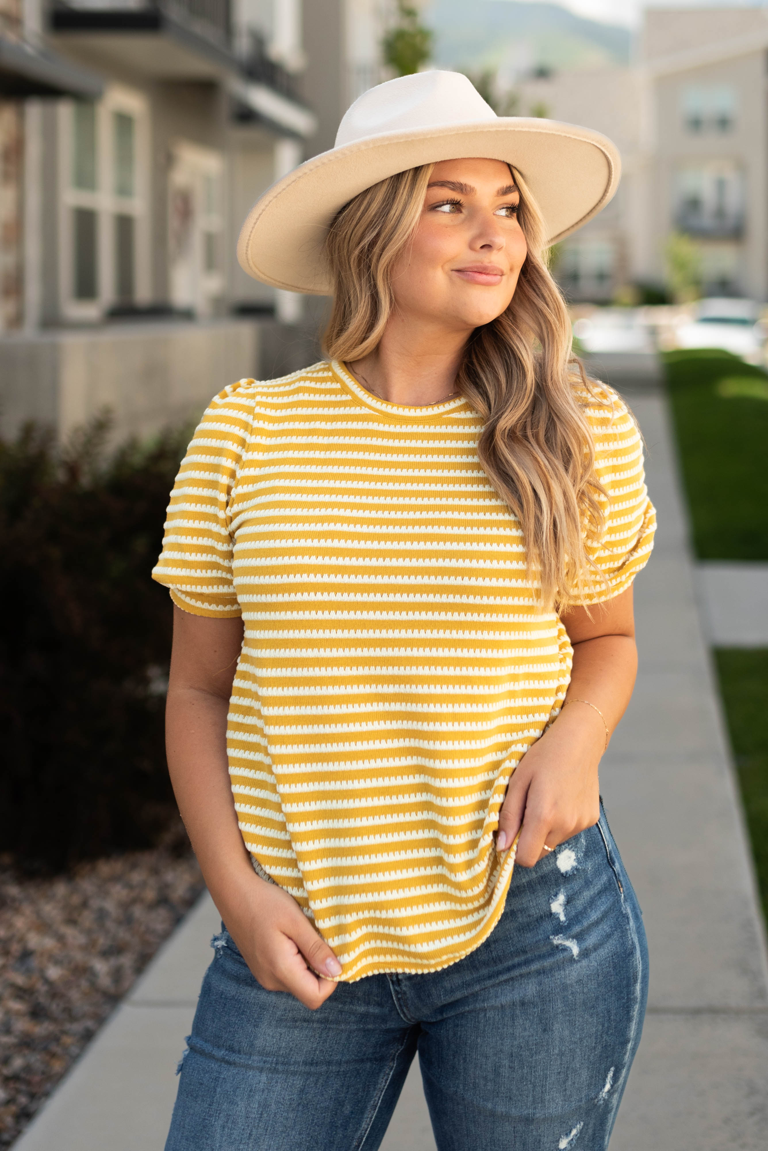 Elora Mustard Top