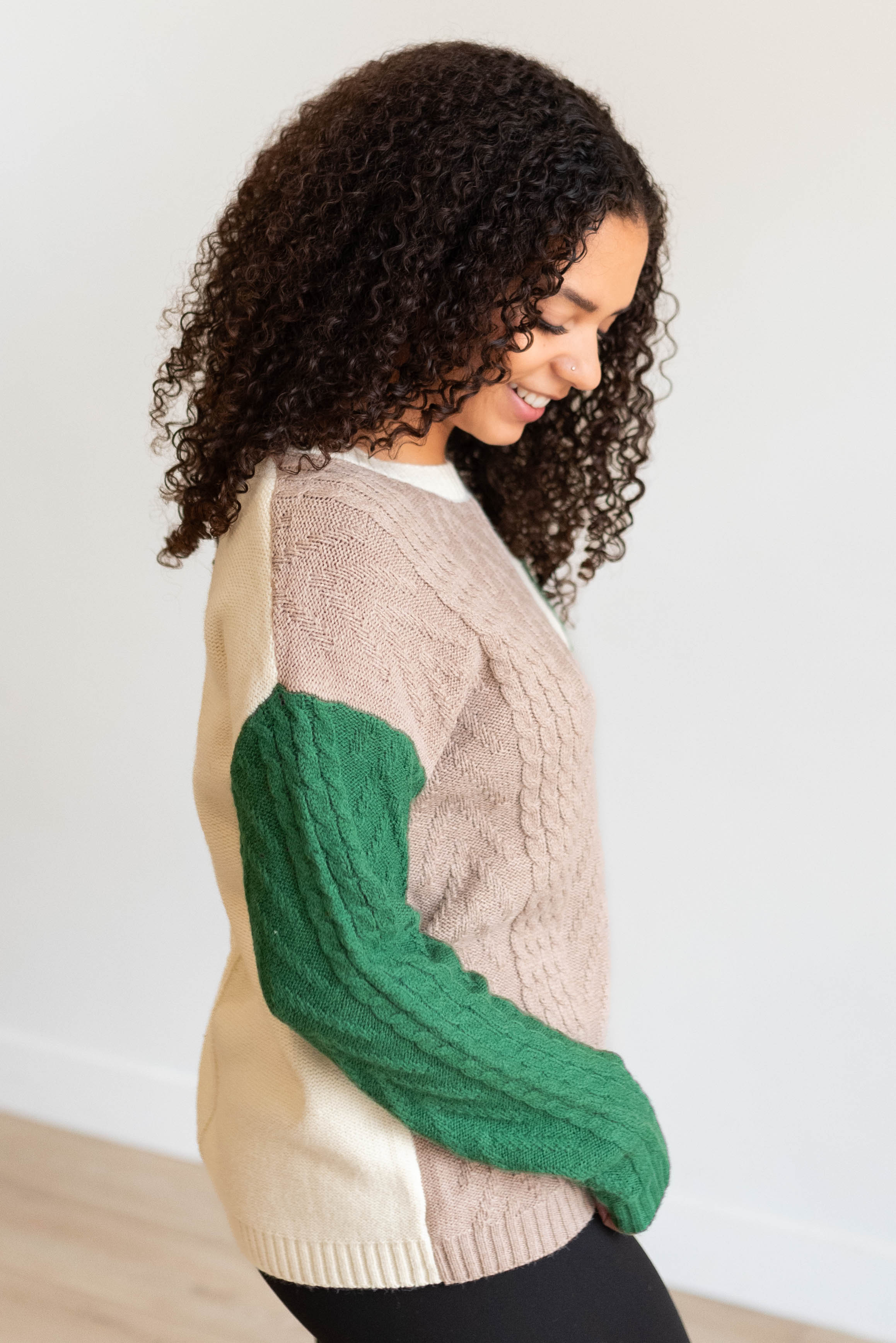Elvie Green Colorblock Sweater