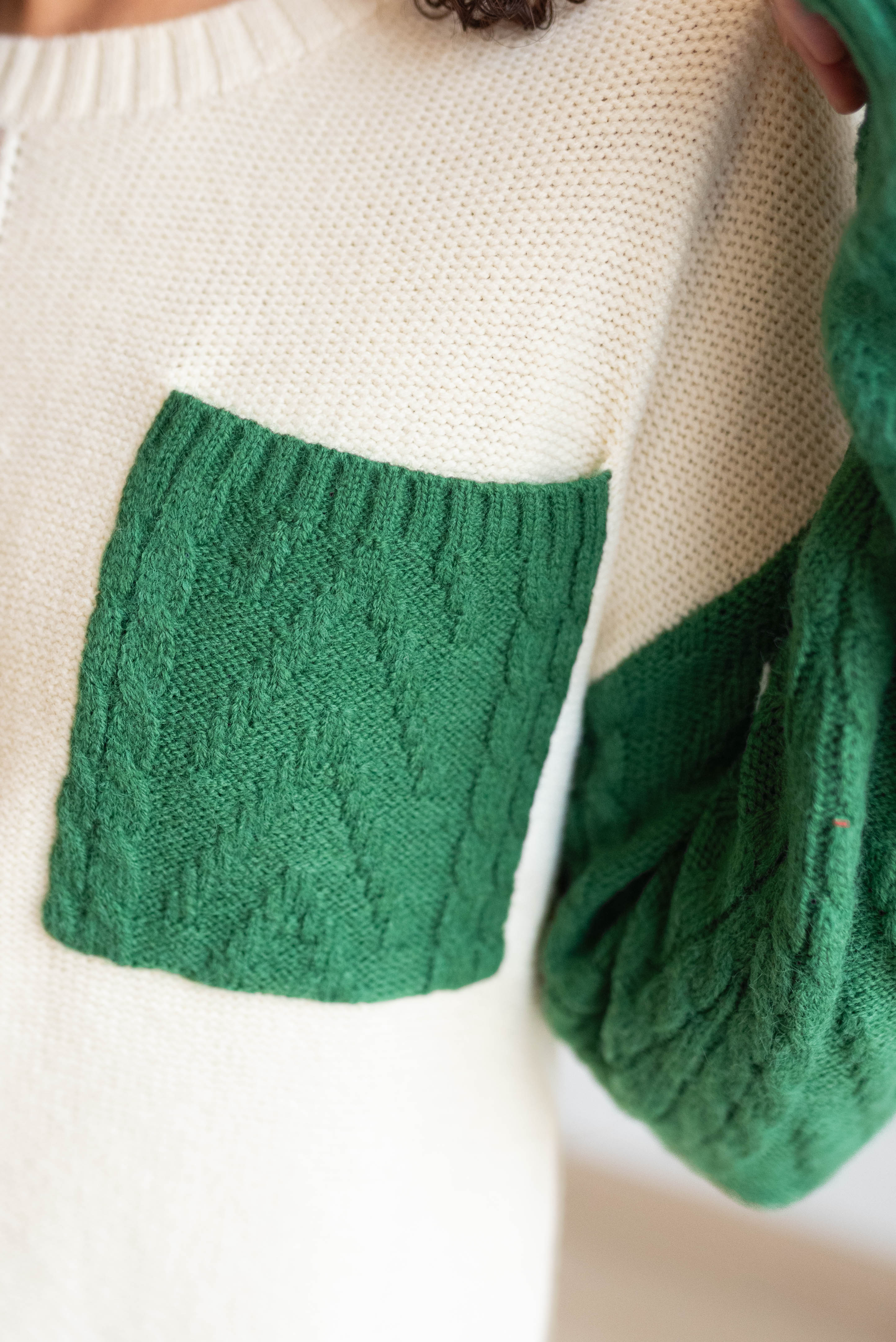 Elvie Green Colorblock Sweater