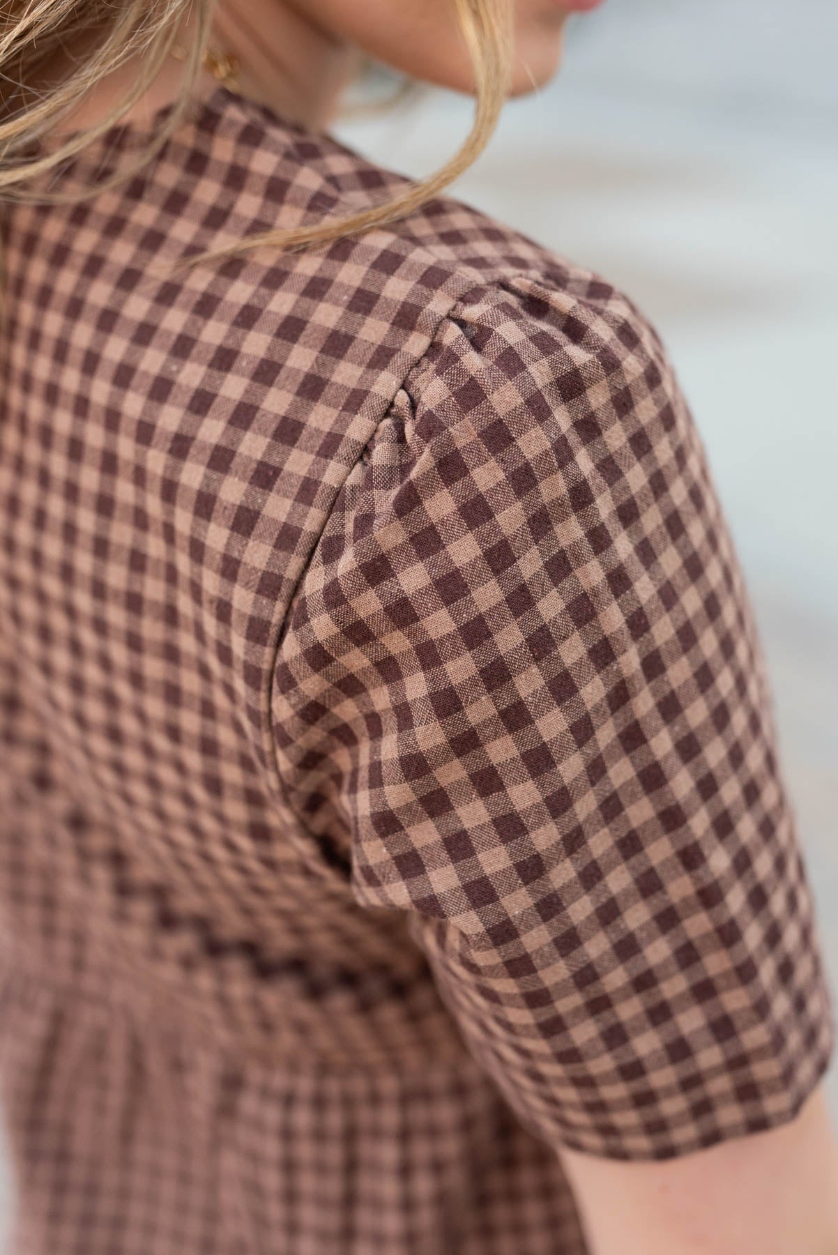 Emely Brown Gingham Dress