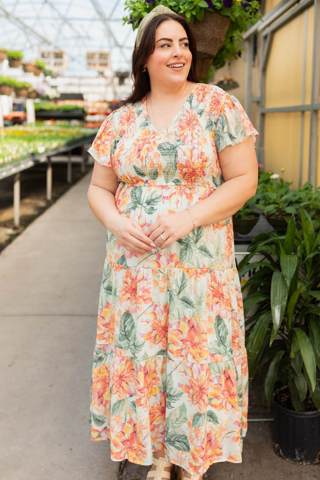 Evalina Mint Floral Dress