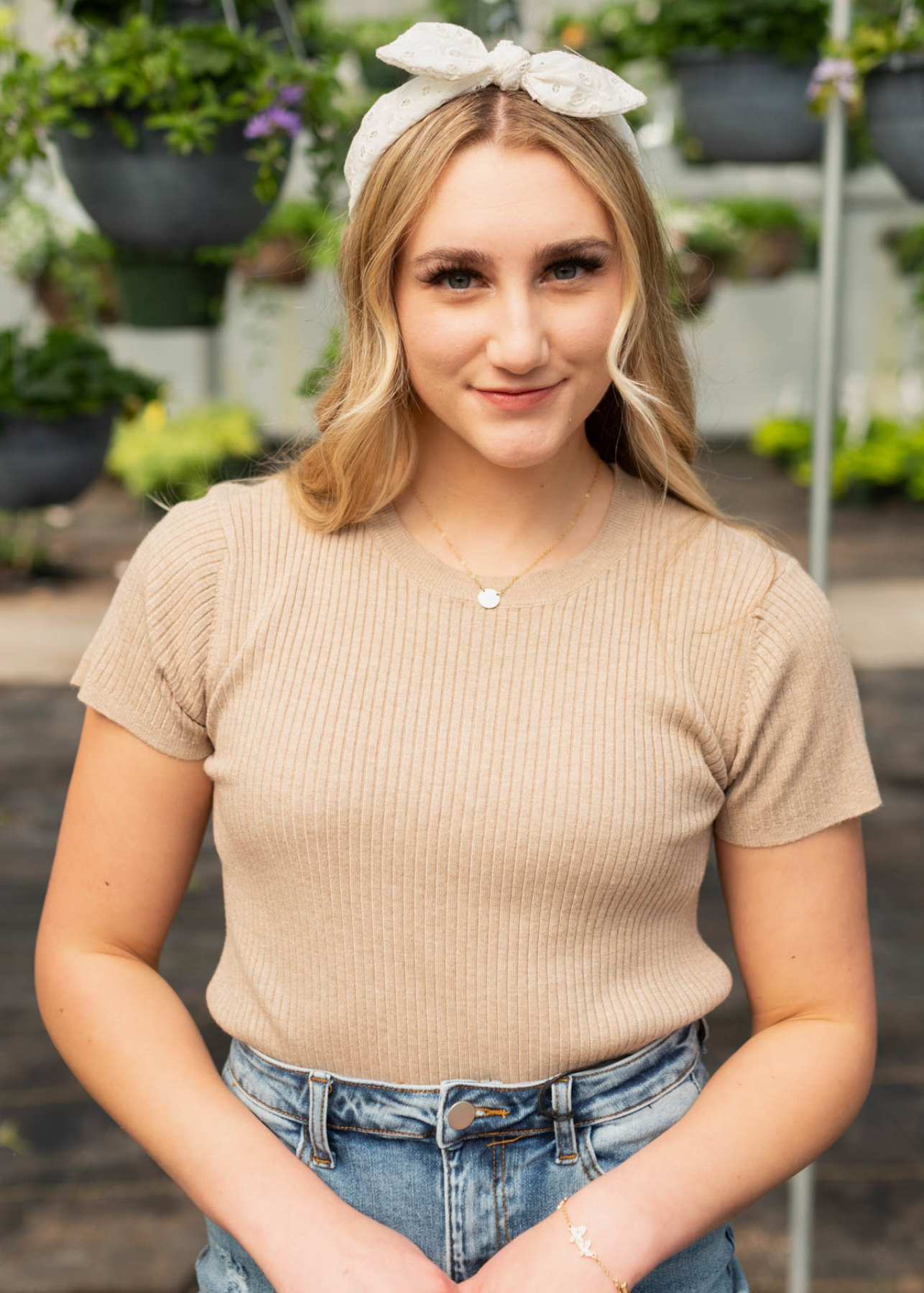 Everette Taupe Rib-Knit Top
