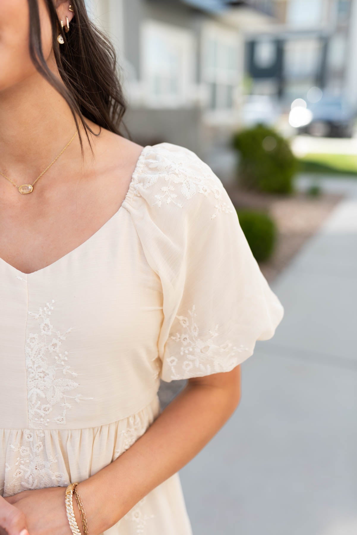 Everleigh Natural Embroidered Dress