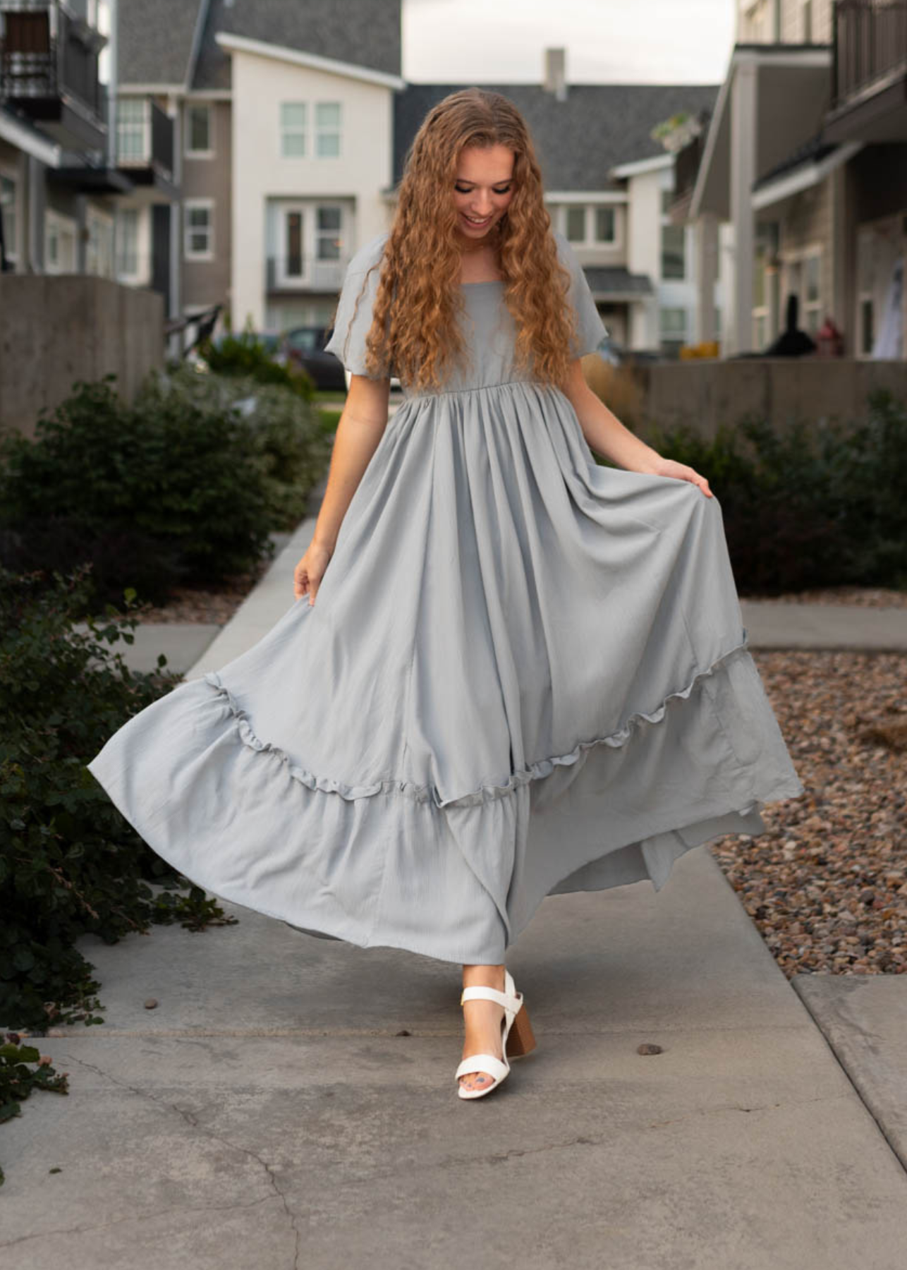 Evette Slate Grey Dress