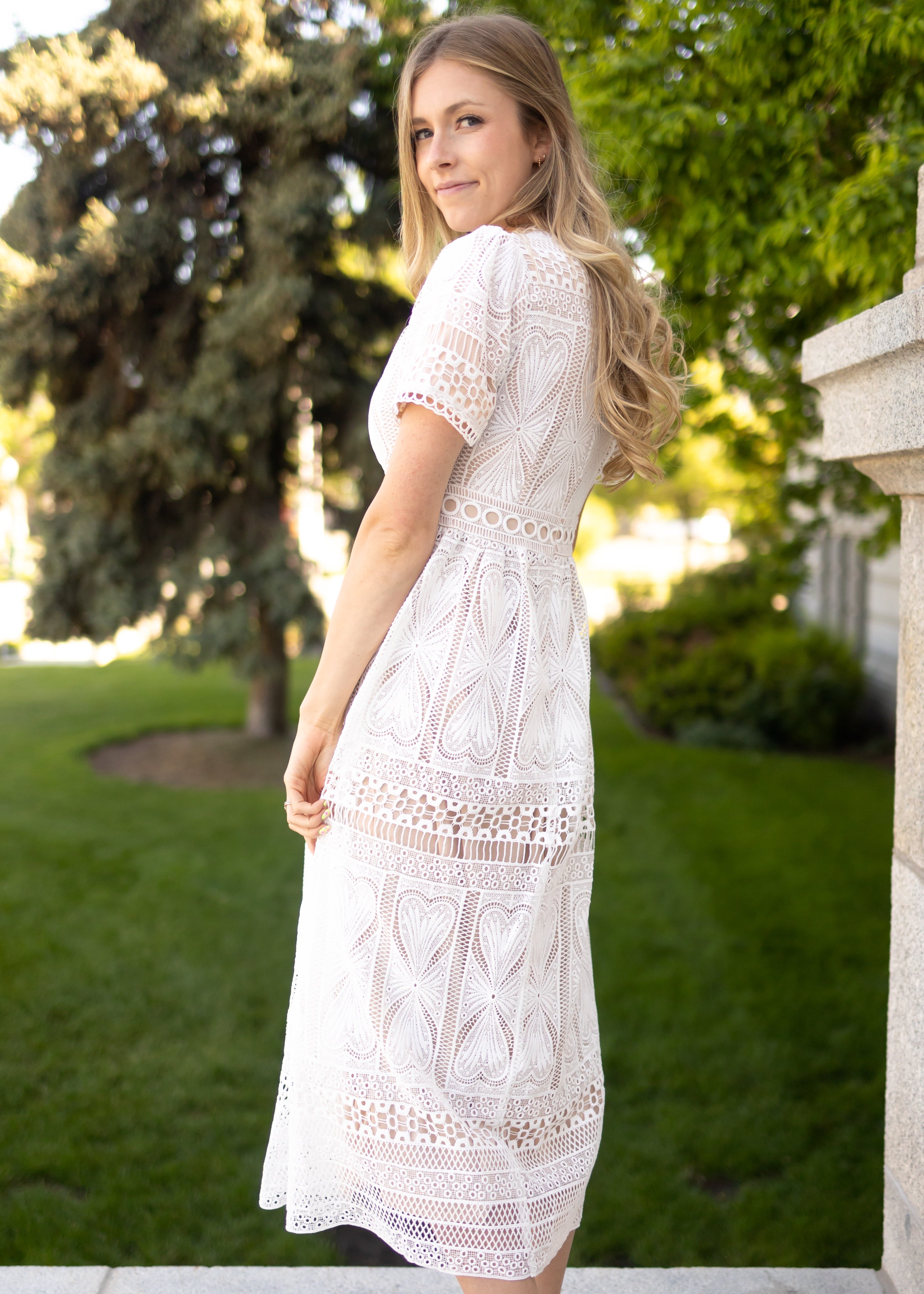 Fauna White Lace Dress