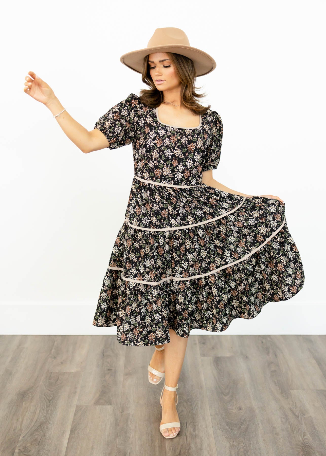 Eliza Black Floral Dress
