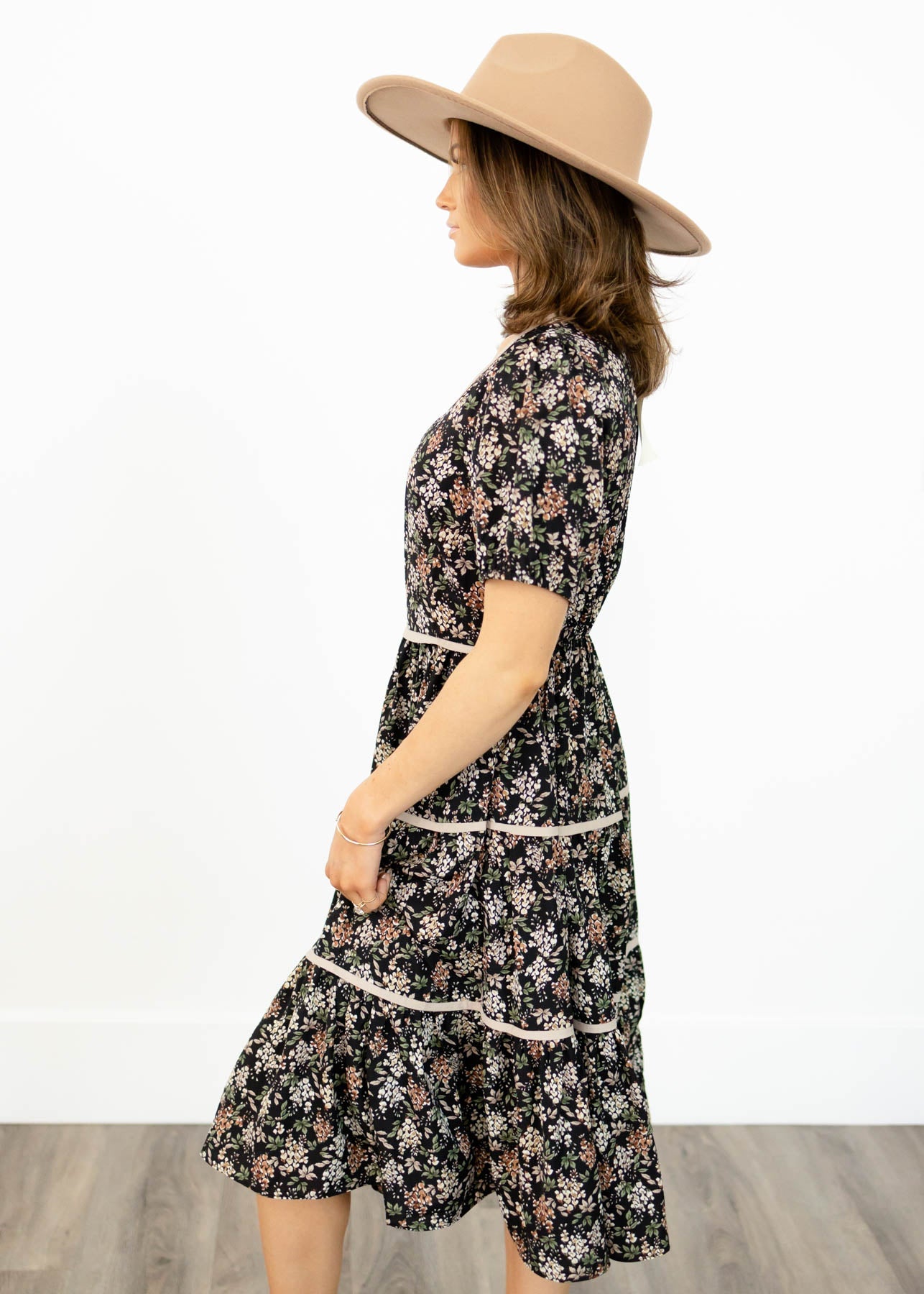 Eliza Black Floral Dress