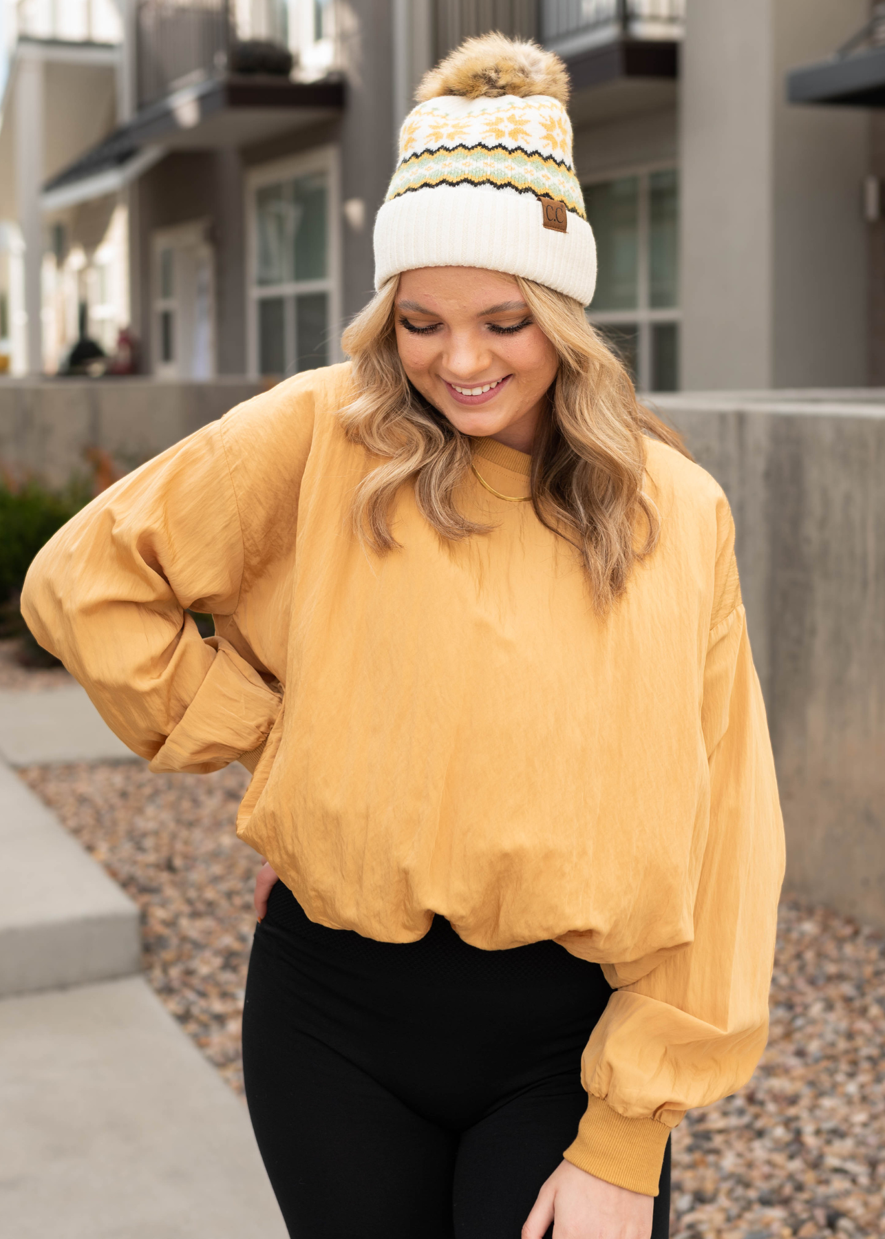 Gayle Mustard Parachute Blouse