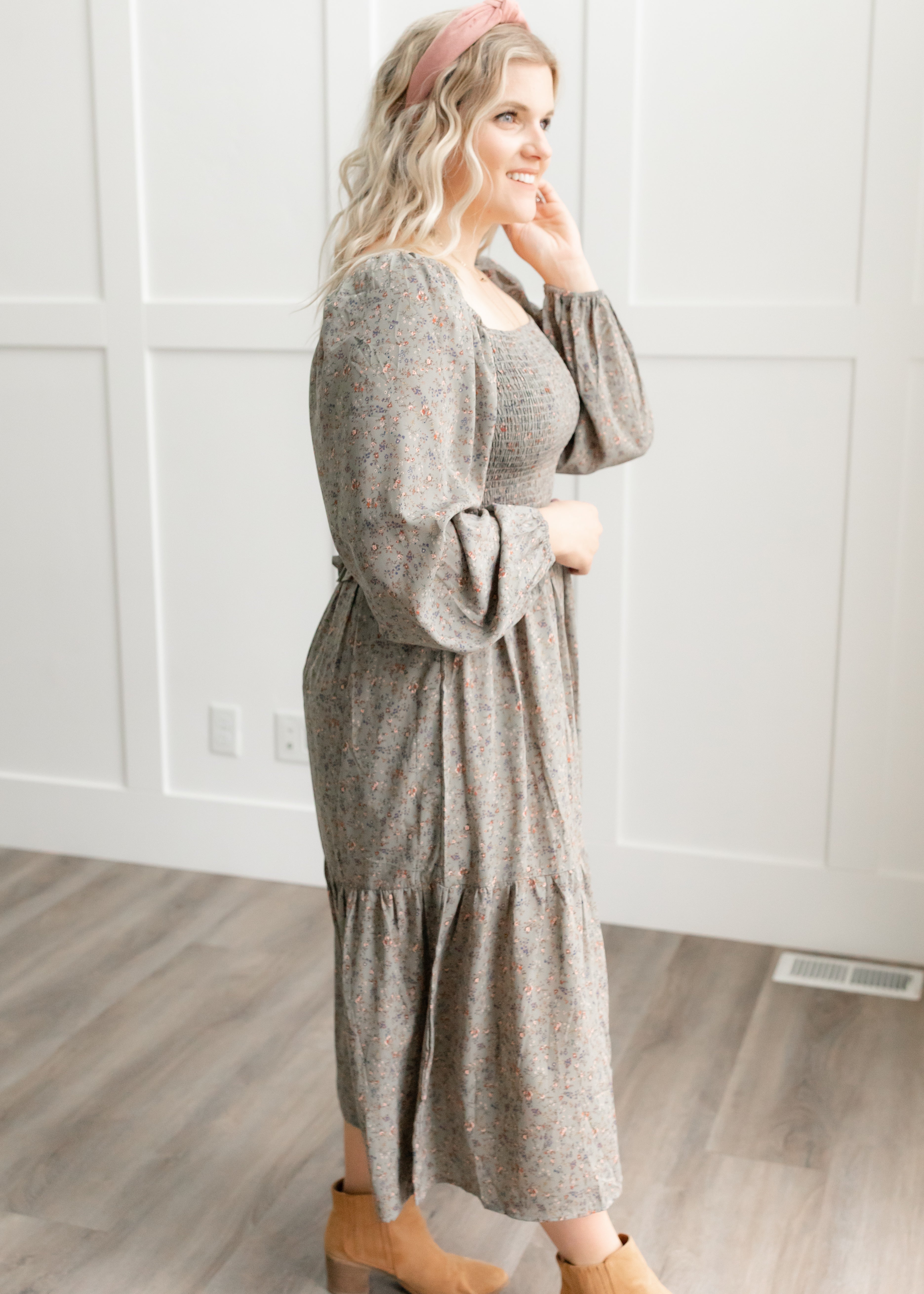 Genoa Olive Floral Dress