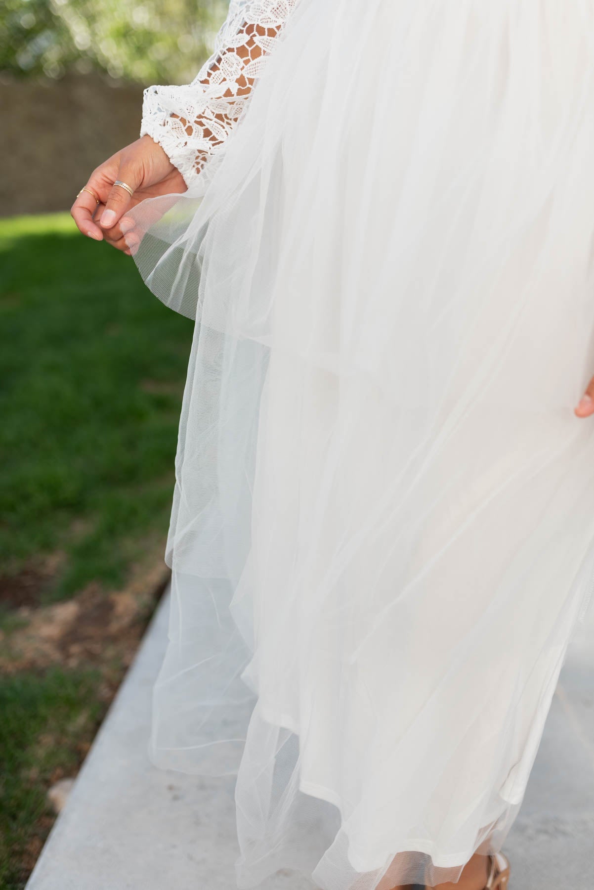 Giselle White Lace Tulle Dress