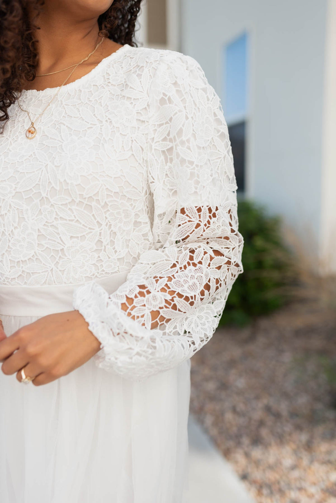 Giselle White Lace Tulle Dress