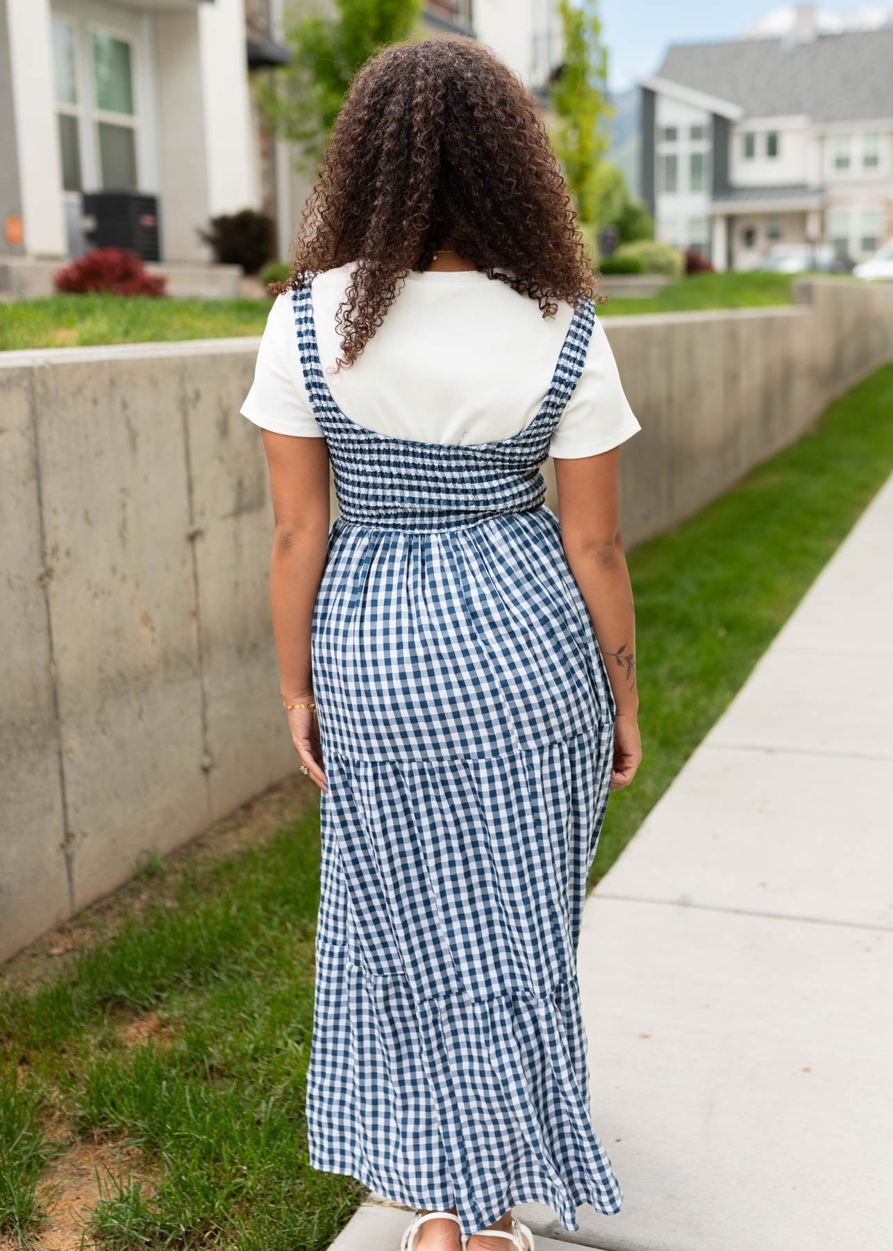 Glory Navy Gingham Dress