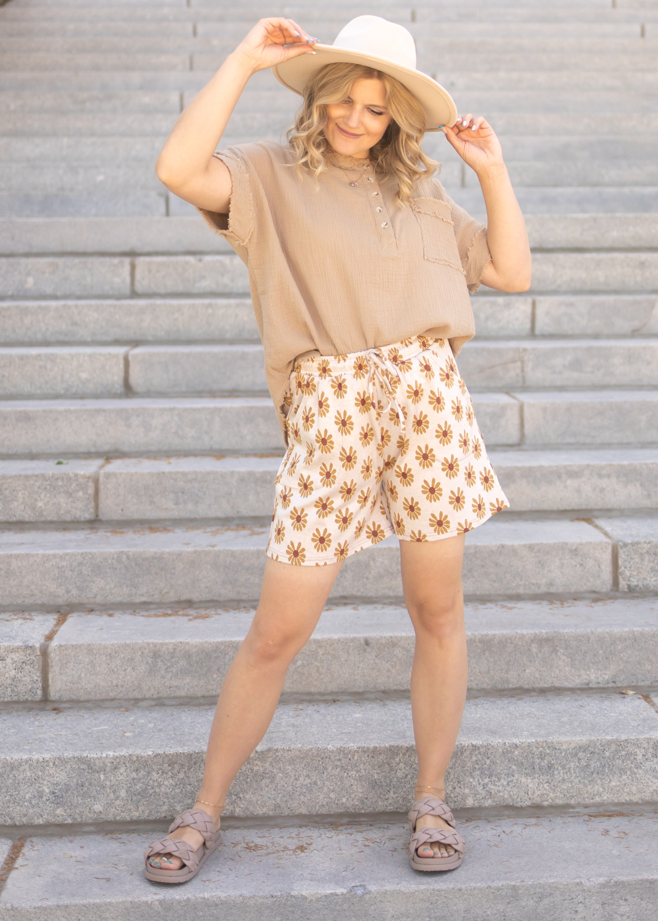 Goldie Cream Daisy Shorts