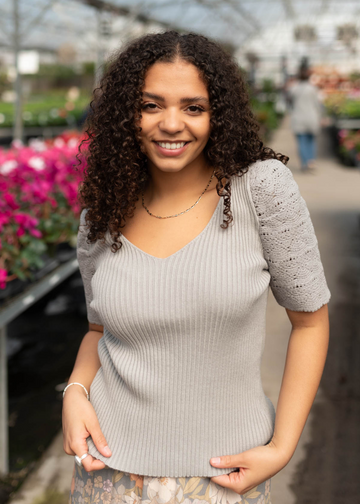 Grace Grey Patterned Top