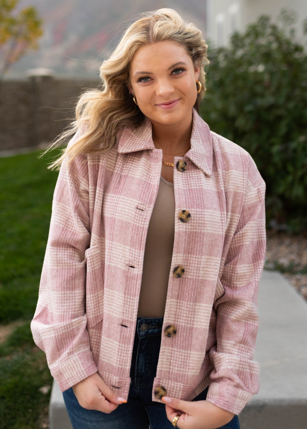 Hadleigh Pink Plaid Shacket