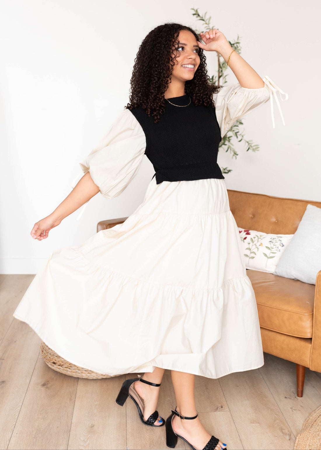 Hannah Black Sweater Vest Dress