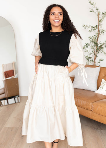 Hannah Black Sweater Vest Dress