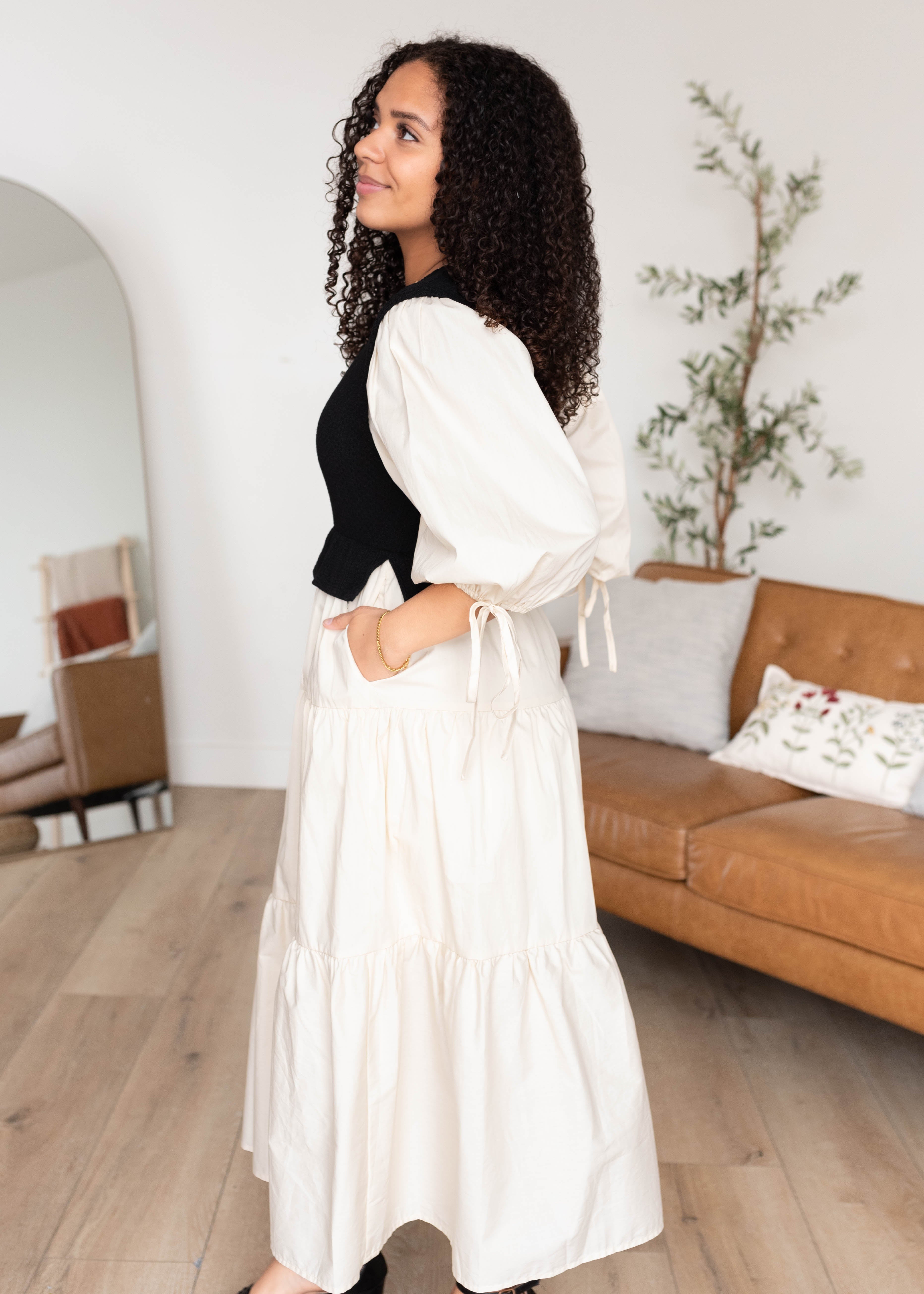 Hannah Black Sweater Vest Dress